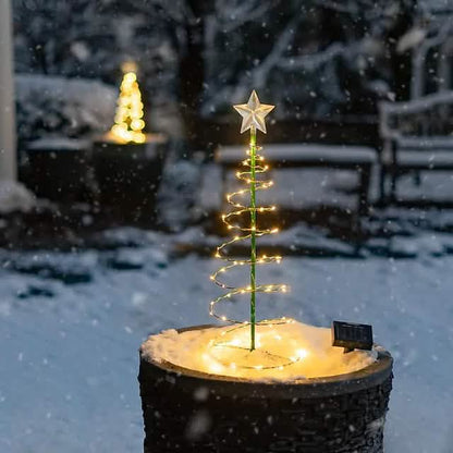 LED Christmas Tree Outdoor Solar Ground Plug Lights