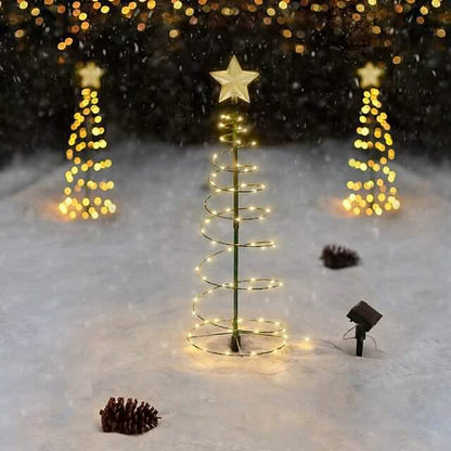 LED Christmas Tree Outdoor Solar Ground Plug Lights