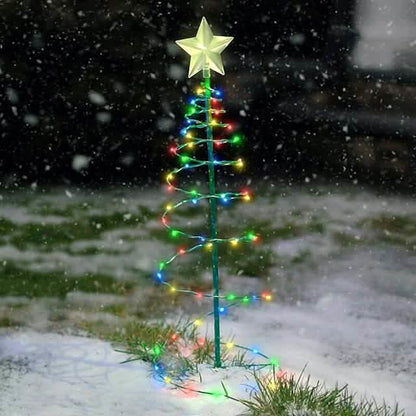 LED Christmas Tree Outdoor Solar Ground Plug Lights