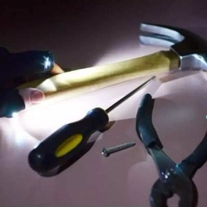LED Flashlight Magic Strap Fingerless Gloves with 2 LED Light