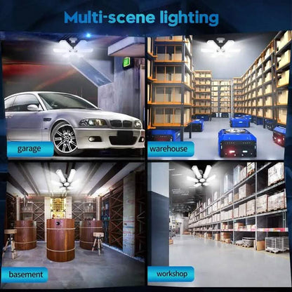 LED Garage Ceiling Lights 150W 15000LM 6500K with 6+1 Deformable Panels