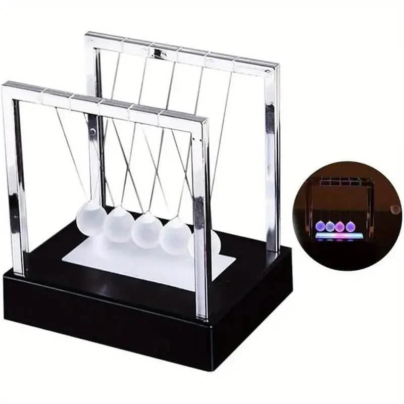 LED Light Up Pendulum Perpetual Fun Science Physics Learning Balance Balls Desk Toys