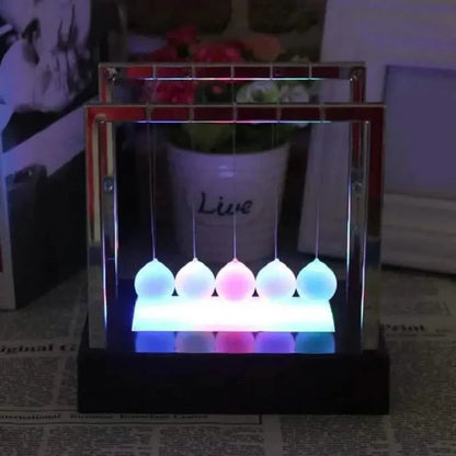 LED Light Up Pendulum Perpetual Fun Science Physics Learning Balance Balls Desk Toys