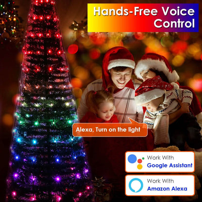 LED Lights Collapsible Christmas Tree Light with Remote App Control