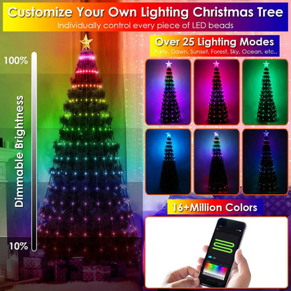 LED Lights Collapsible Christmas Tree Light with Remote App Control