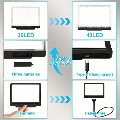 LED Magnifying Glass with Stand - 5x Zoom, USB Rechargeable Reading Aid