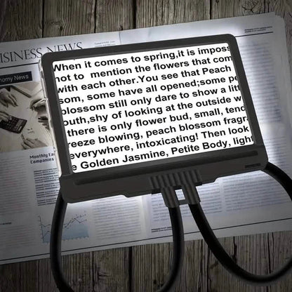 LED Magnifying Glass with Stand - 5x Zoom, USB Rechargeable Reading Aid