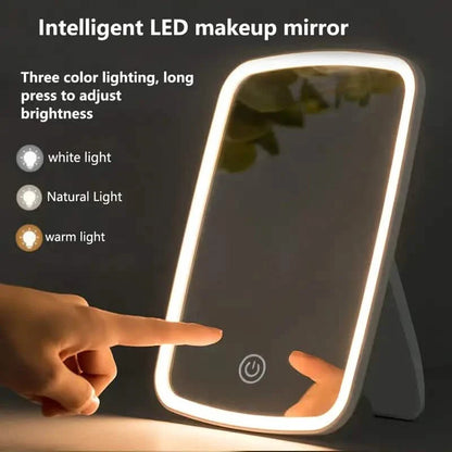 LED Makeup Mirror with Touch Sensor - 3 Color Lighting Modes