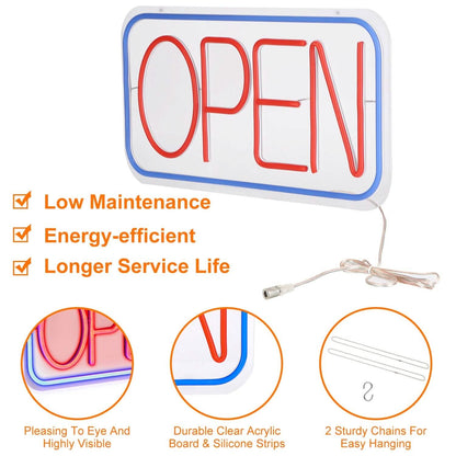 LED Open Sign Advertisement Board with 11 Levels Adjustable Brightness