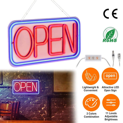 LED Open Sign Advertisement Board with 11 Levels Adjustable Brightness