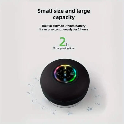 LED Portable Wireless Rechargeable Suction Bathroom Speaker