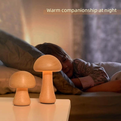 LED Rechargeable Creative Mushroom Table Lamp