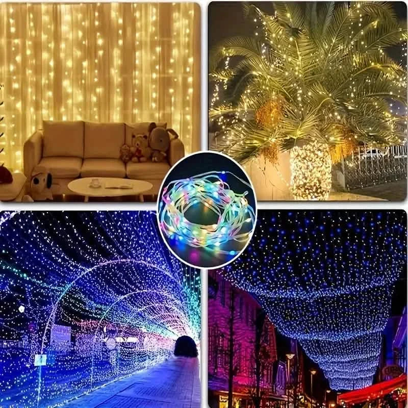 LED Rope Lights Outdoor, RGB Remote Control Fairy String Lights Plug In With 200 LEDs