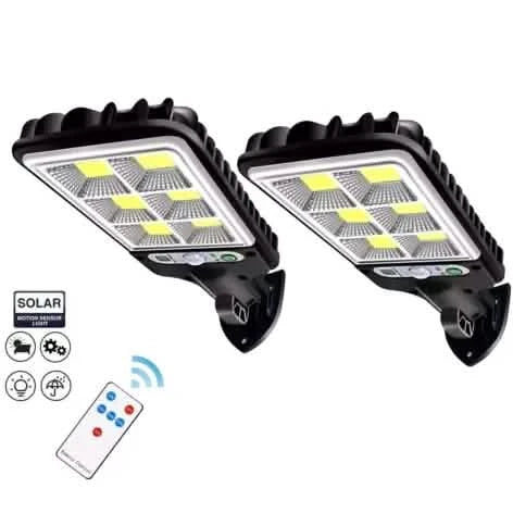 LED Solar Light Motion Sensor 3 Modes Flood Lamp Outdoor Street Wall Yard Garden