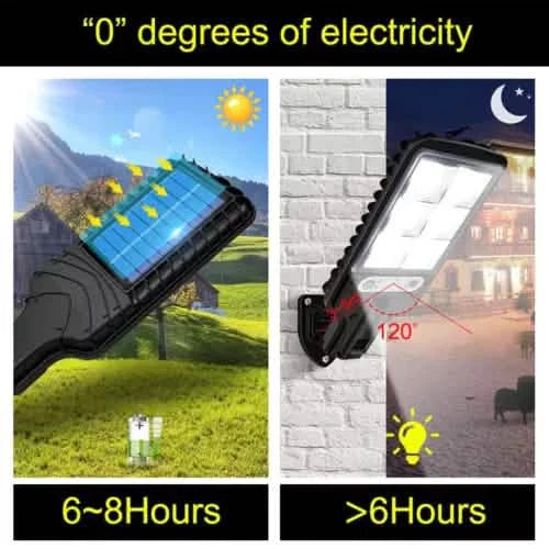 LED Solar Light Motion Sensor 3 Modes Flood Lamp Outdoor Street Wall Yard Garden