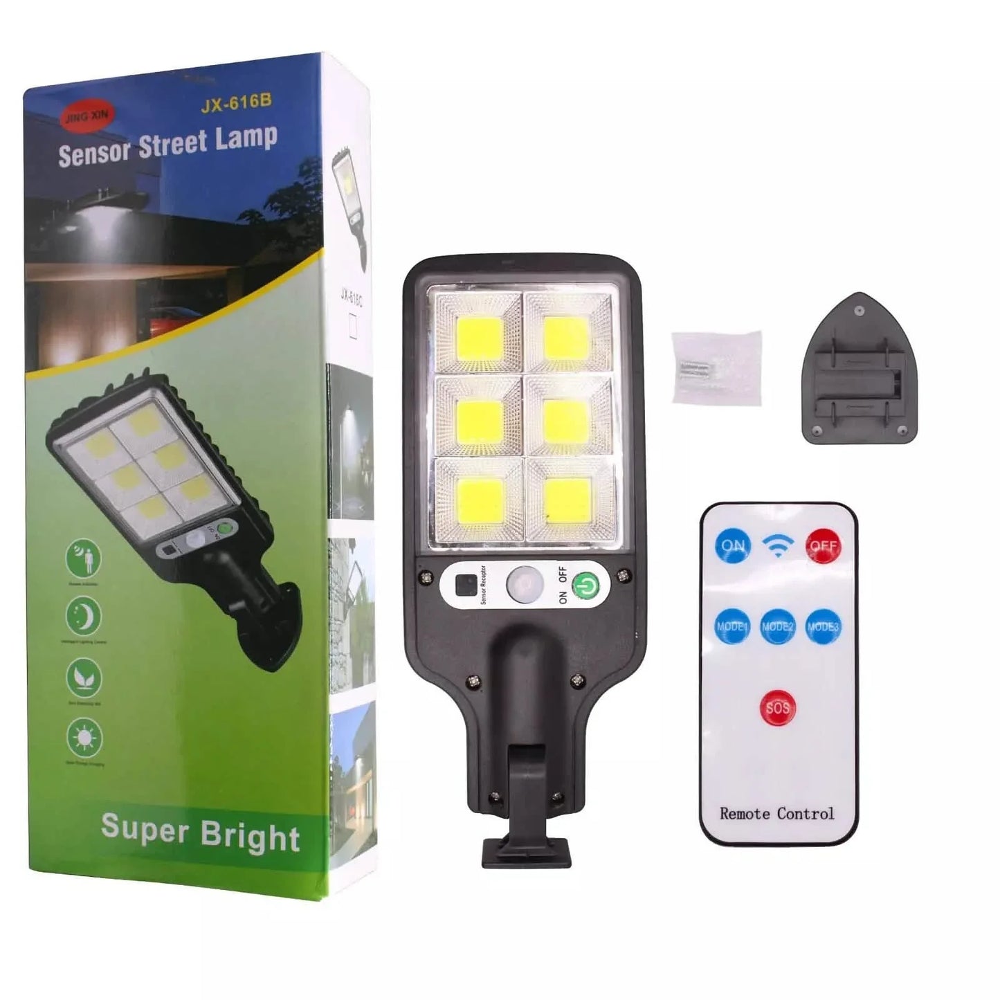 LED Solar Light Motion Sensor 3 Modes Flood Lamp Outdoor Street Wall Yard Garden