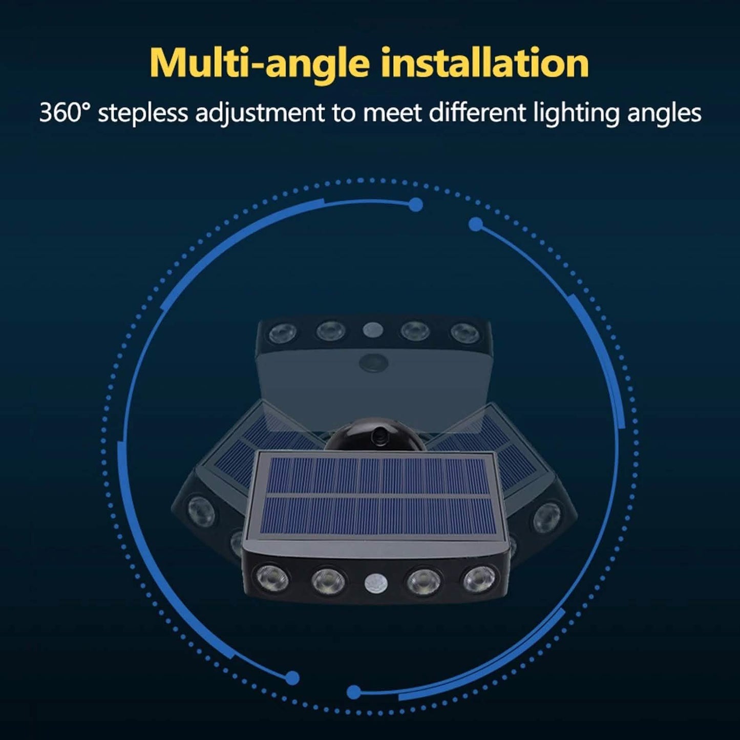 LED Solar Powered Wall Light Rotatable Waterproof Motion-Sensor Lights
