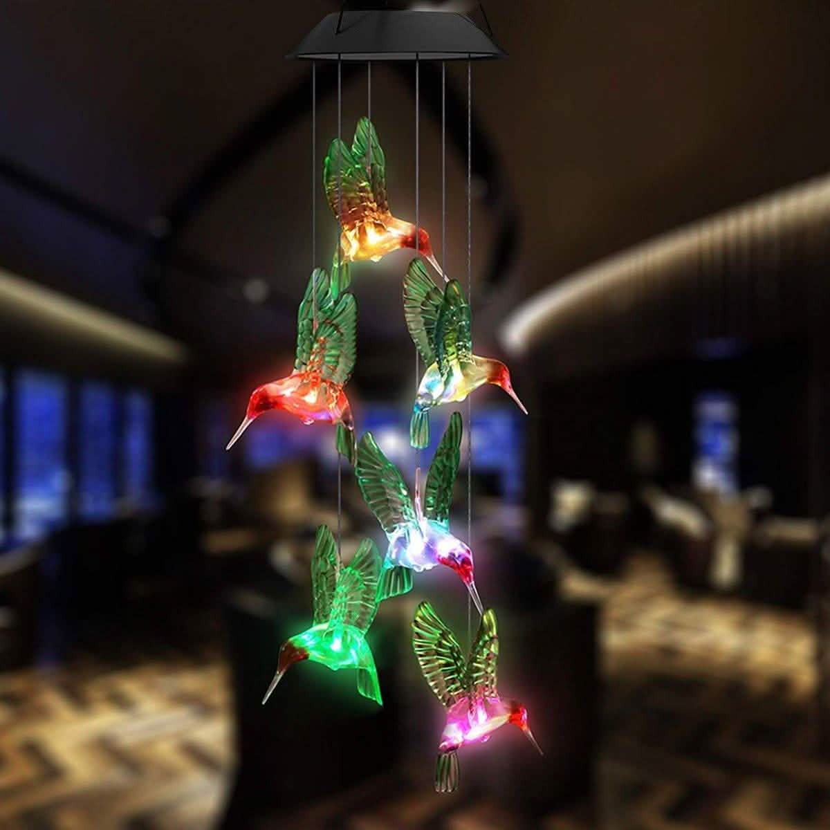 LED Solar String Lights Hummingbird Wind Chime