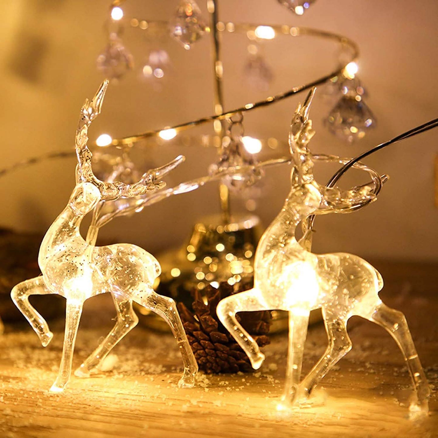 LED Warm White Christmas Lights Reindeer String Lights