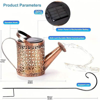 LED Watering Can Fairy Teapot Solar String Lights