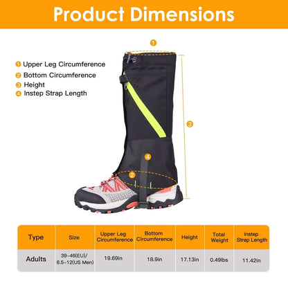 Leg Gaters Waterproof Snow Boot