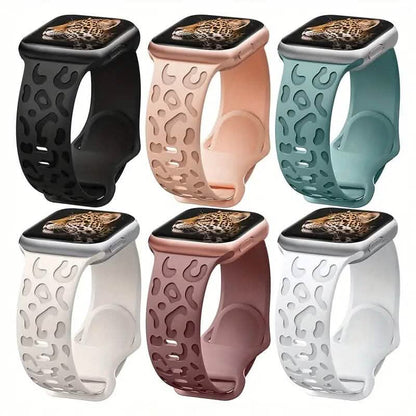 Leopard Engraved Replacement Band Compatible with iWatch