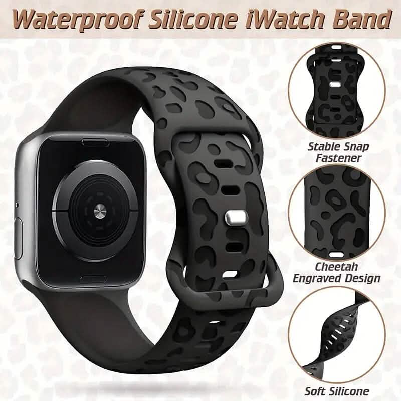Leopard Engraved Replacement Band Compatible with iWatch