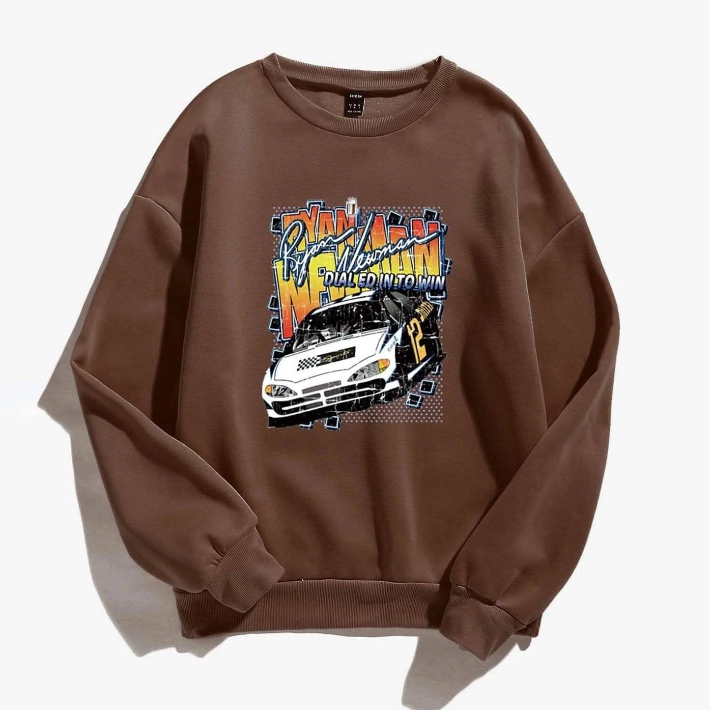 Letter and Car Print Oversized Sweatshirt
