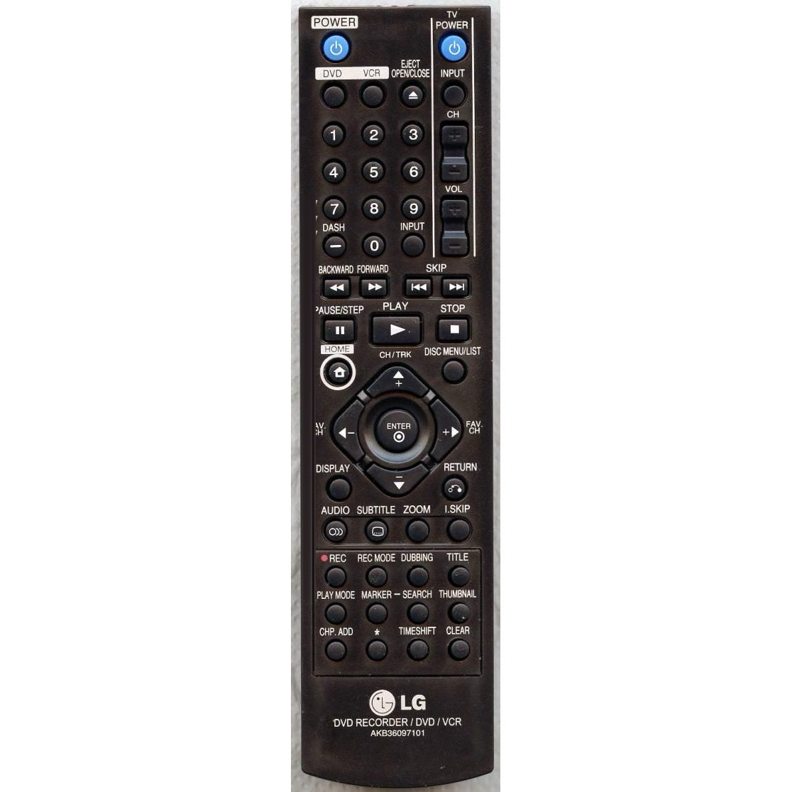 LG AKB36097101 DVDR Remote Control