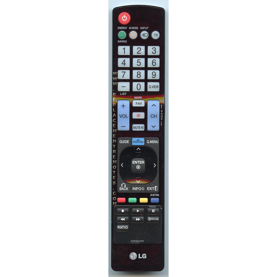 LG AKB72914272 TV Remote Control