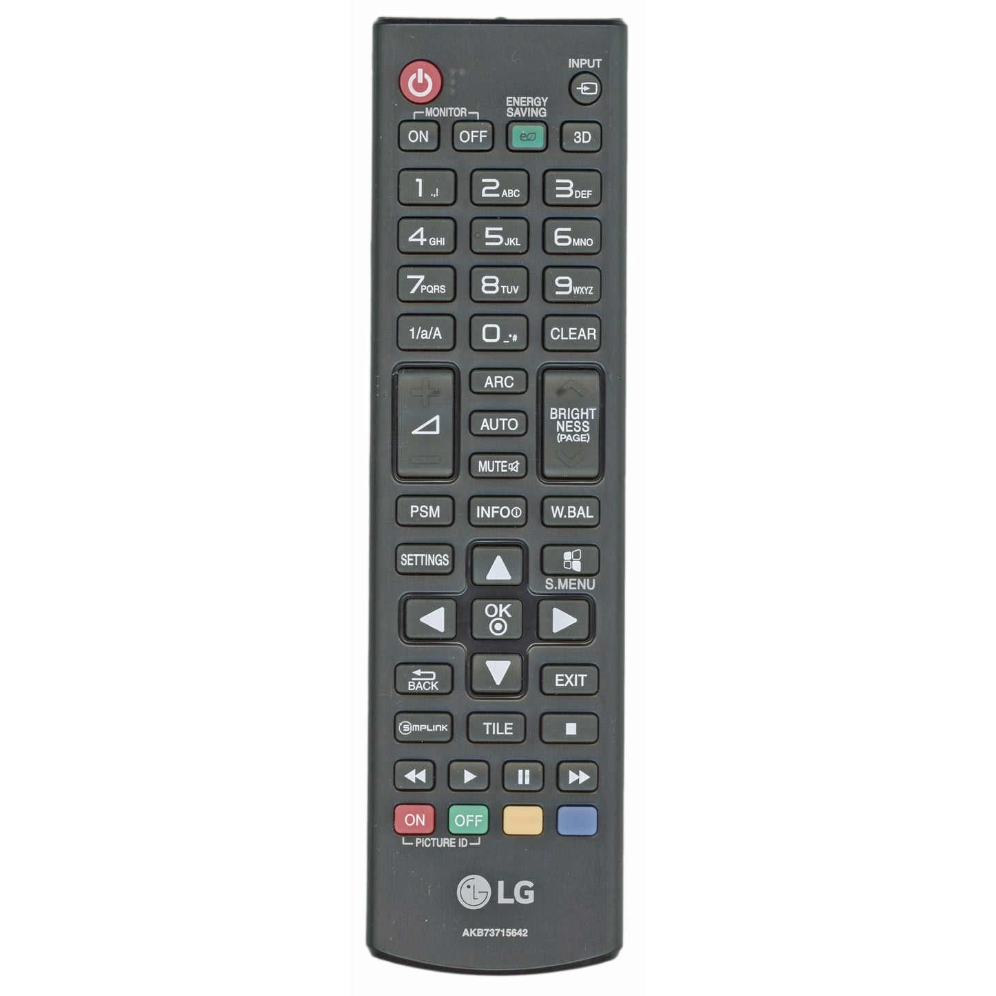 LG AKB73715642 Commercial Monitor Display Remote Control - AKB73715642