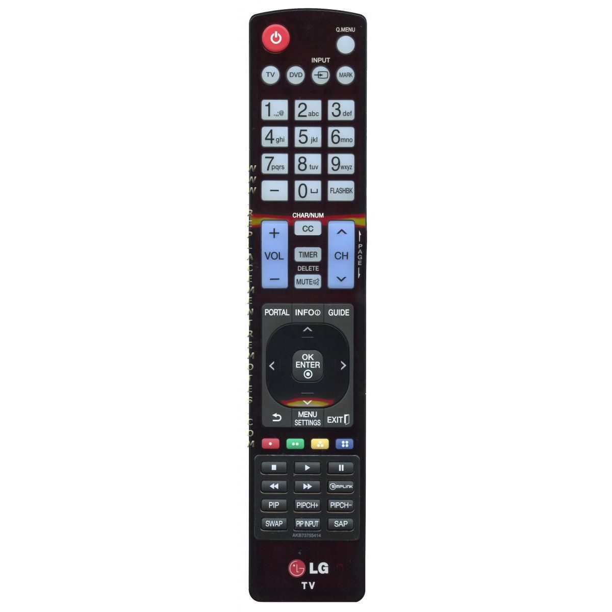 LG AKB73755414 Commercial / Hospitality TV Remote Control - AKB73755414