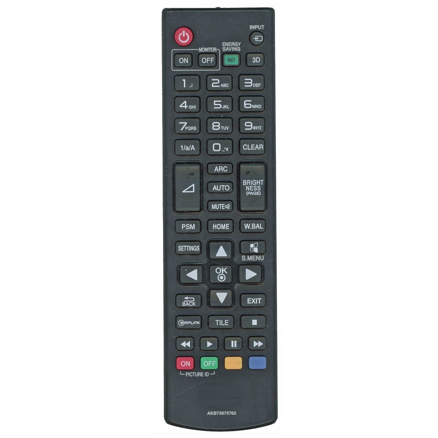 LG AKB73975763 Monitor Remote Control