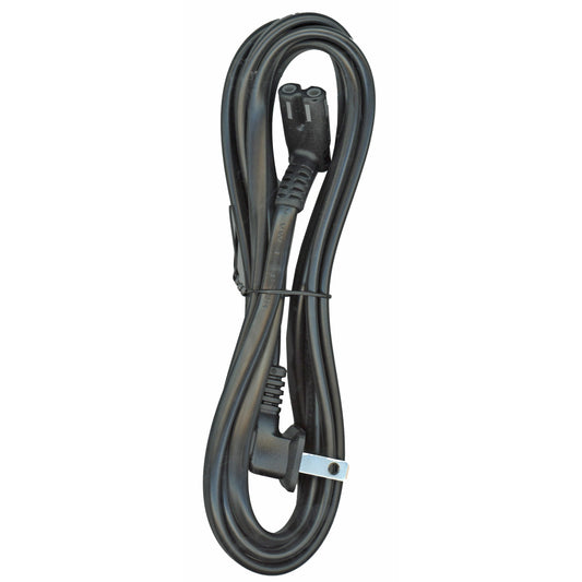 Substitute for LG EAD64108402 White AC Power Cable | Right-Angle C7 Figure-8 - Right-Angle 2-Prong Male | Non-Polarized - EAD64108402