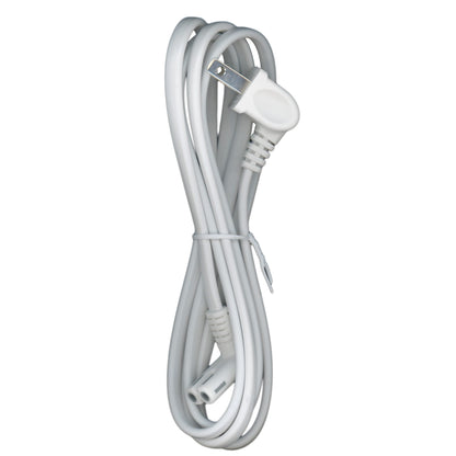 Substitute for LG EAD64108402 White AC Power Cable | Right-Angle C7 Figure-8 - Right-Angle 2-Prong Male | Non-Polarized - EAD64108402