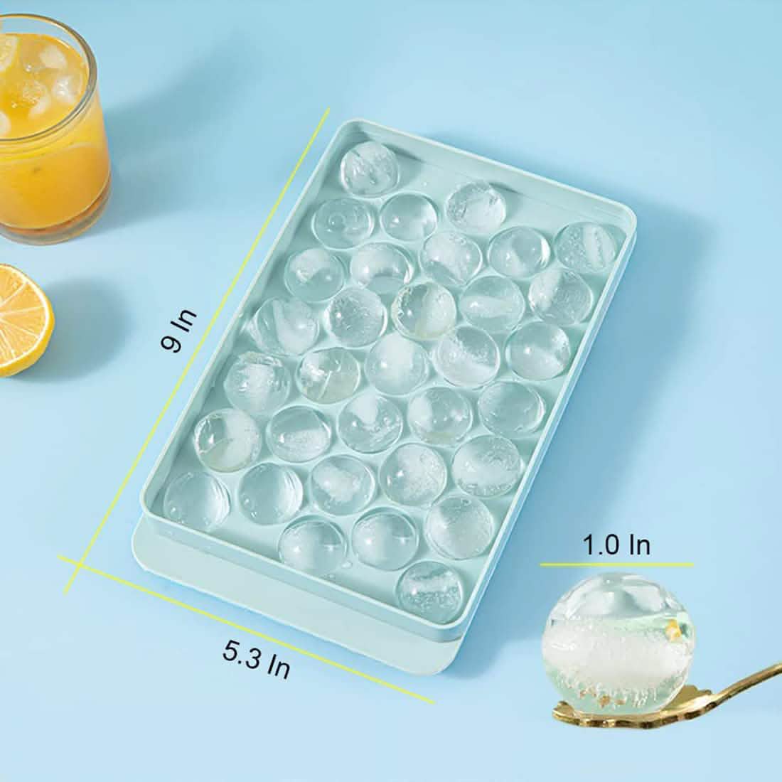 Lid & Bin Ice Ball Maker Mold for Freezer