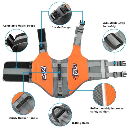 Life Jacket Reflective Safety Vest with Adjustable Buckles & Durable Rescue