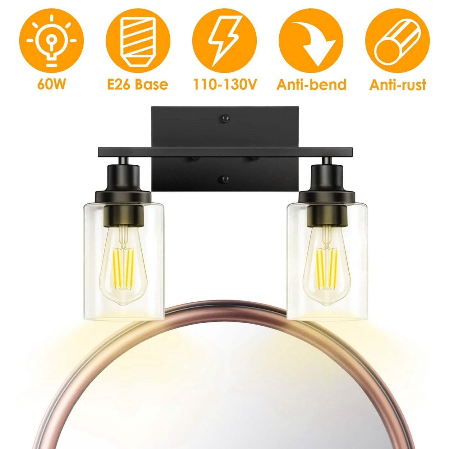 Light Wall Scone Lighting with Clear Glass