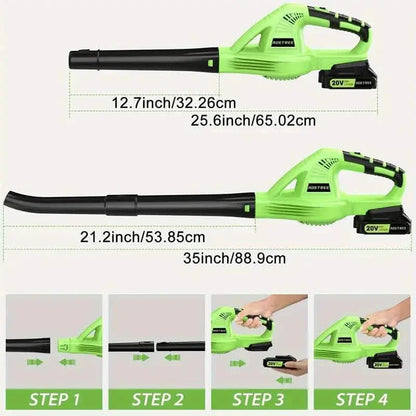 Lightweight Electric Cordless Leaf Blower for Lawn Care With 2 Batteries & Charger