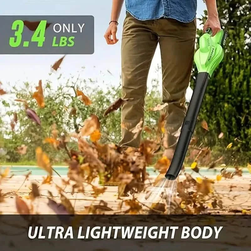 Lightweight Electric Cordless Leaf Blower for Lawn Care With 2 Batteries & Charger
