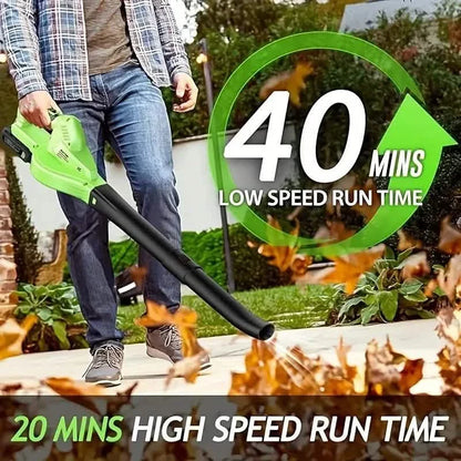 Lightweight Electric Cordless Leaf Blower for Lawn Care With 2 Batteries & Charger