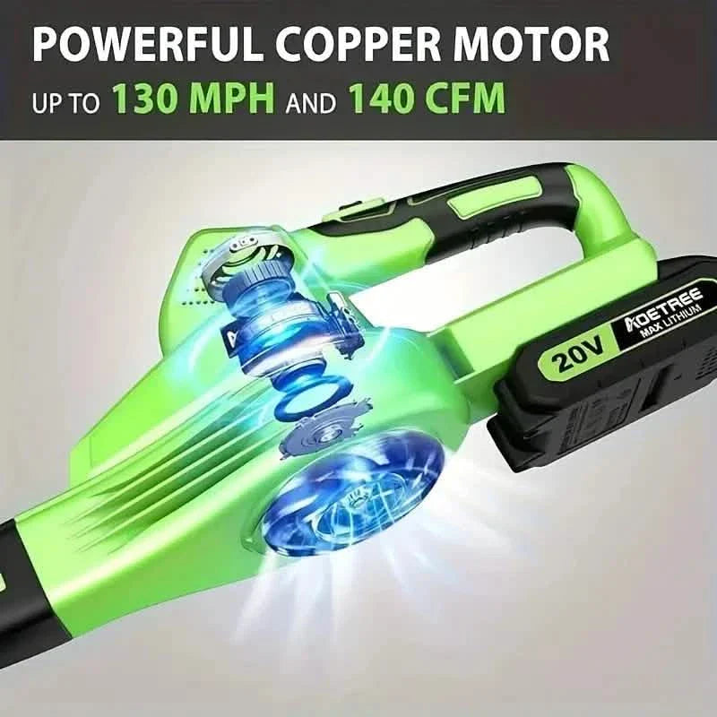Lightweight Electric Cordless Leaf Blower for Lawn Care With 2 Batteries & Charger