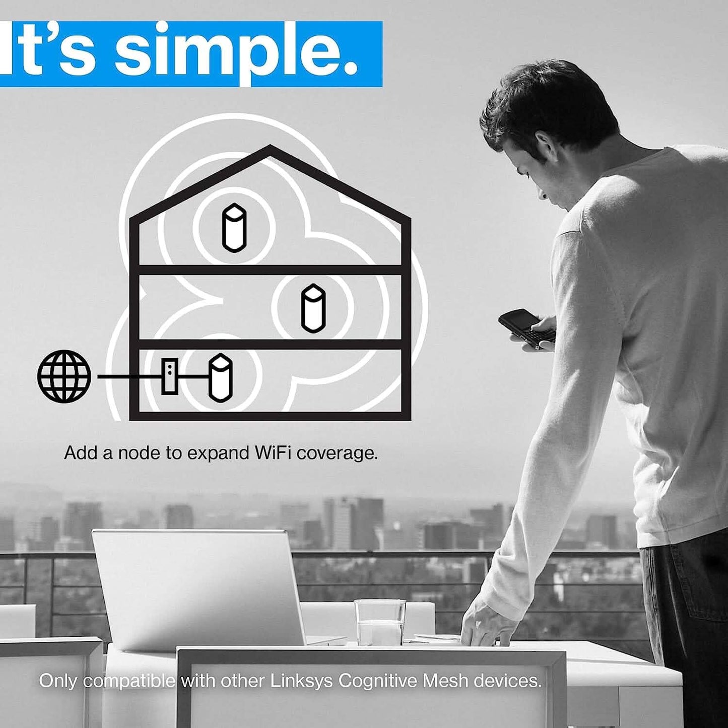 Linksys Velop Pro WiFi 6E Mesh System - Cognitive Mesh Router with 6 Ghz Band Access & 5.4 (AXE5400) Gbps True Gigabit Speed  (Refurbished)