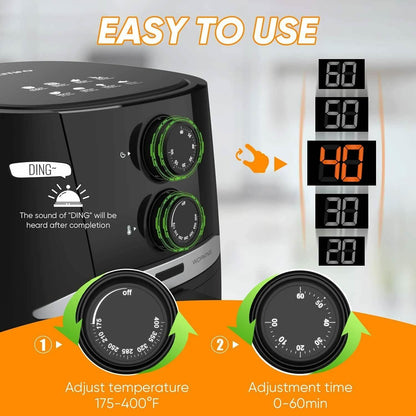 Air Fryer 4.5 QT Oven Oilless Cooker with Rotary Button Home