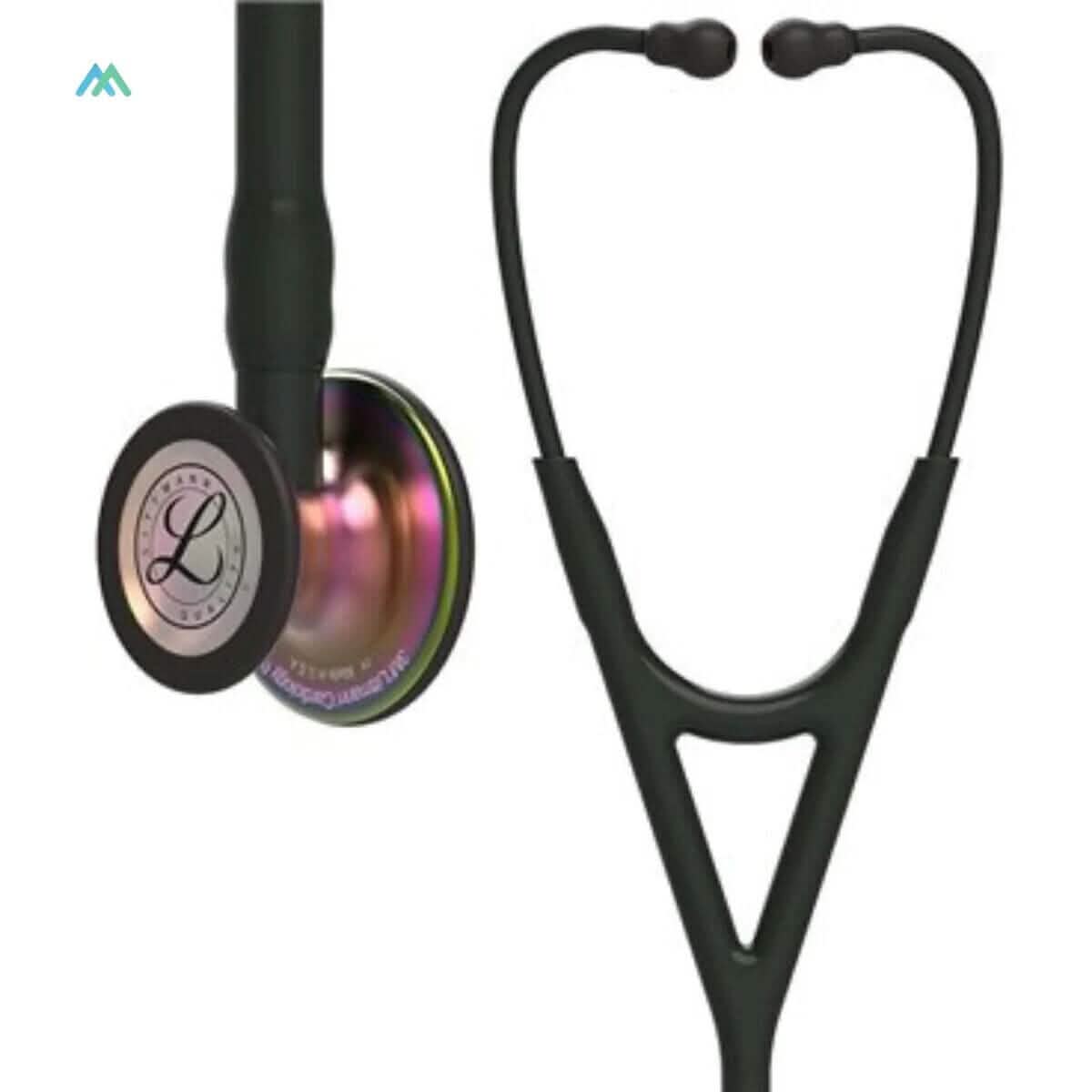 Littmann Cardiology IV Diagnostic Stethoscope - Rainbow-Finish Chestpiece/Black Tube (6165)  (Refurbished)