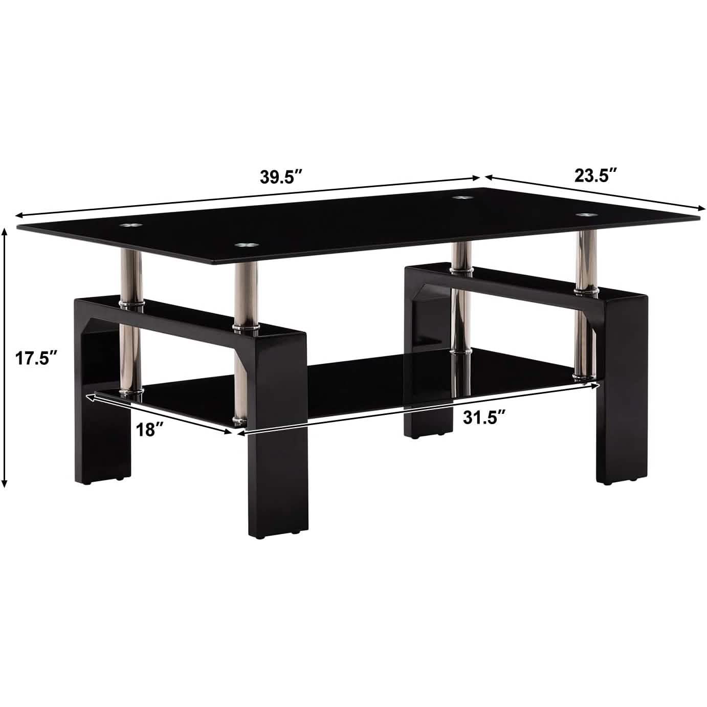 Living Room Rectangle Glass Coffee Table
