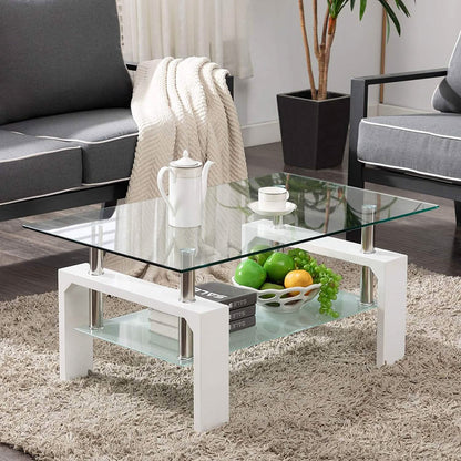 Living Room Rectangle Glass Coffee Table