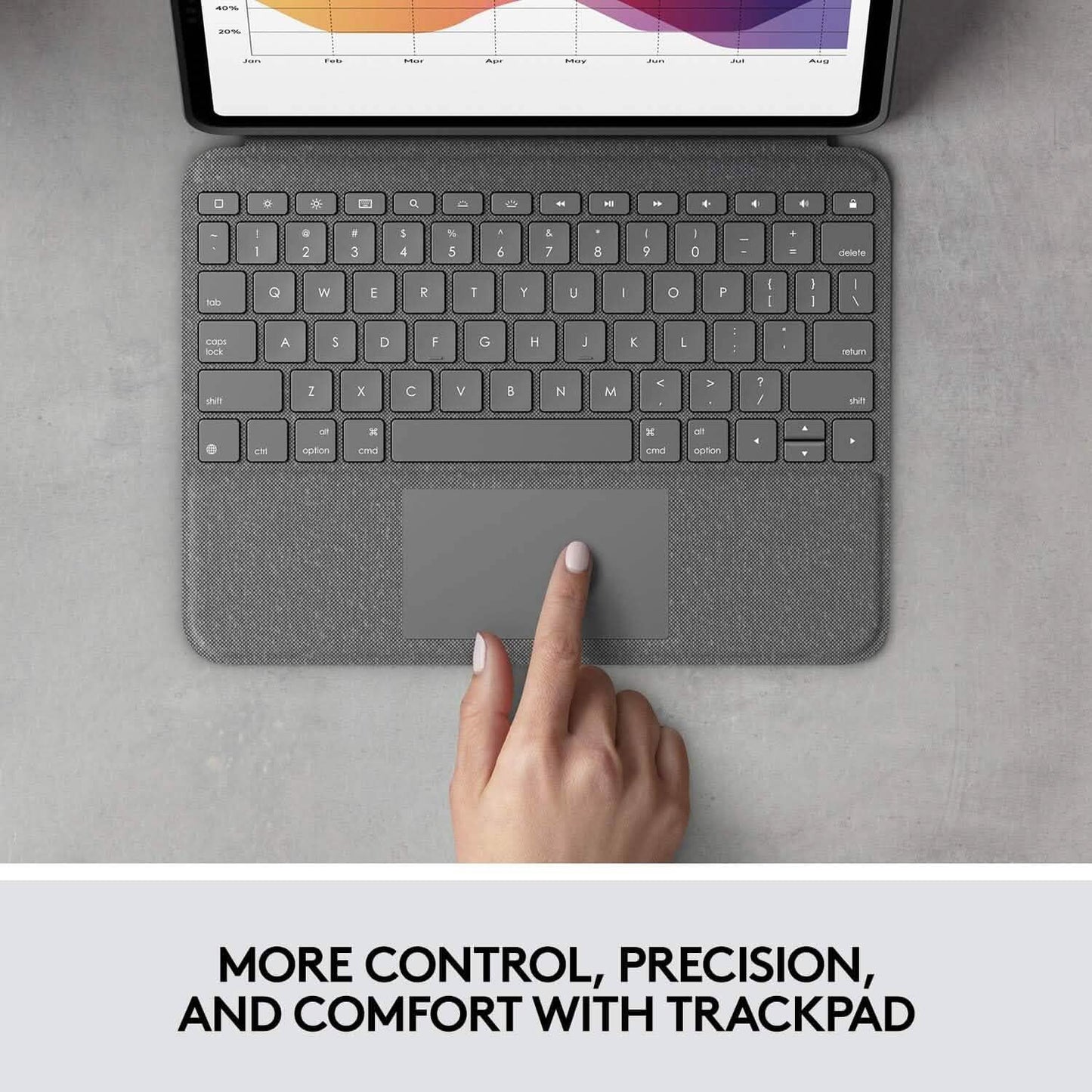 Logitech Folio Touch iPad Keyboard Case with Trackpad and Smart Connector for iPad Air (4th Generation) – Graphite Apple Exclusive