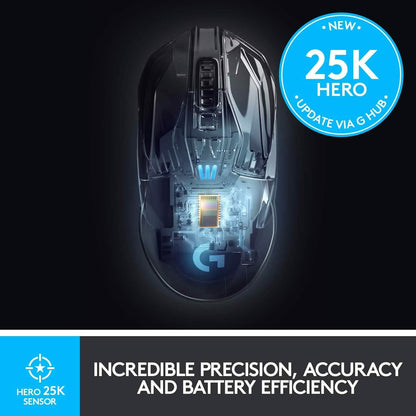 Logitech G903 LIGHTSPEED Wireless Gaming Mouse with Hero 25K Sensor (Refurbished)