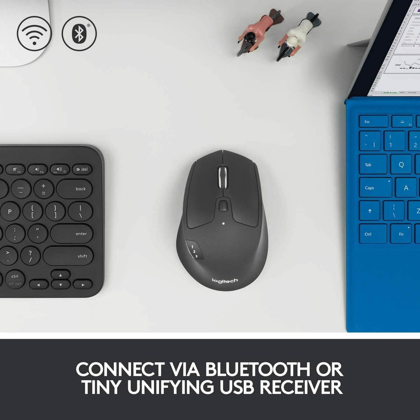 Logitech M720 Wireless Triathlon Mouse with USB Unifying Receiver (Refurbished)